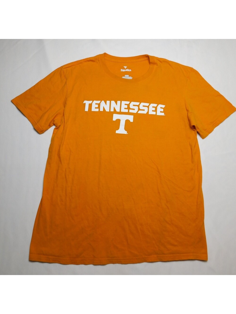 Fanatics Tennessee Volunteers T-Shirt Mens Large Orange White T Logo NCAA Cotton